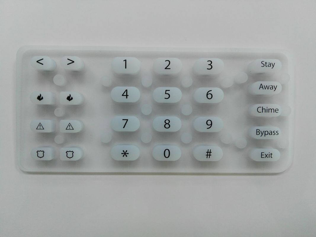 Glossy Rubber Membrane Switch Customized Overlay Color ISO9001 ROHS SGS Certificated Durable Flexible Control Interface