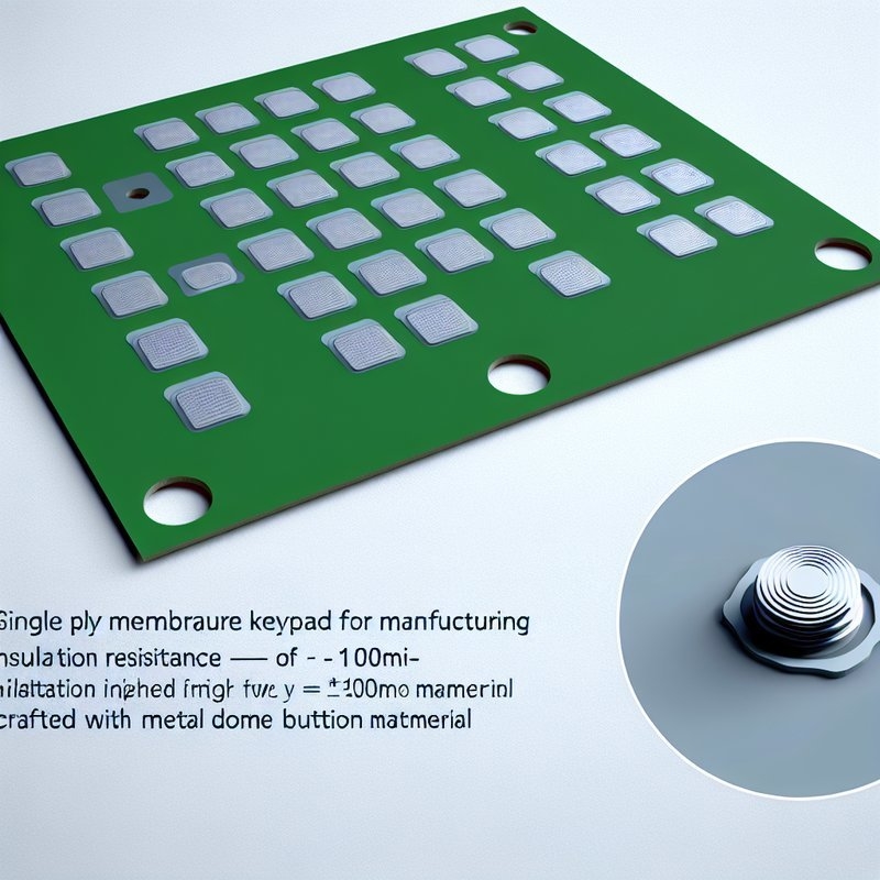 Single Membrane Switch with Metal Dome Buttons and Female Connector