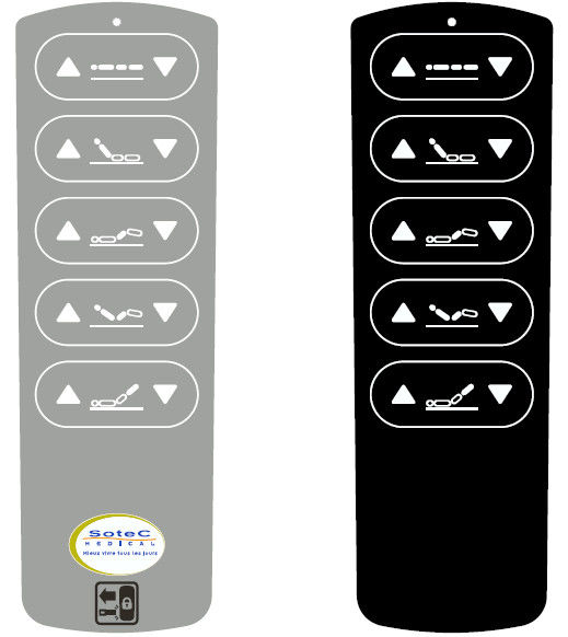Waterproof PC / PET Membrane Switch Overlay Flexible Remote Control Panel