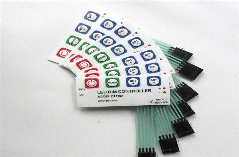 Waterproof Flexible PC / PET Membrane Switch Overlay