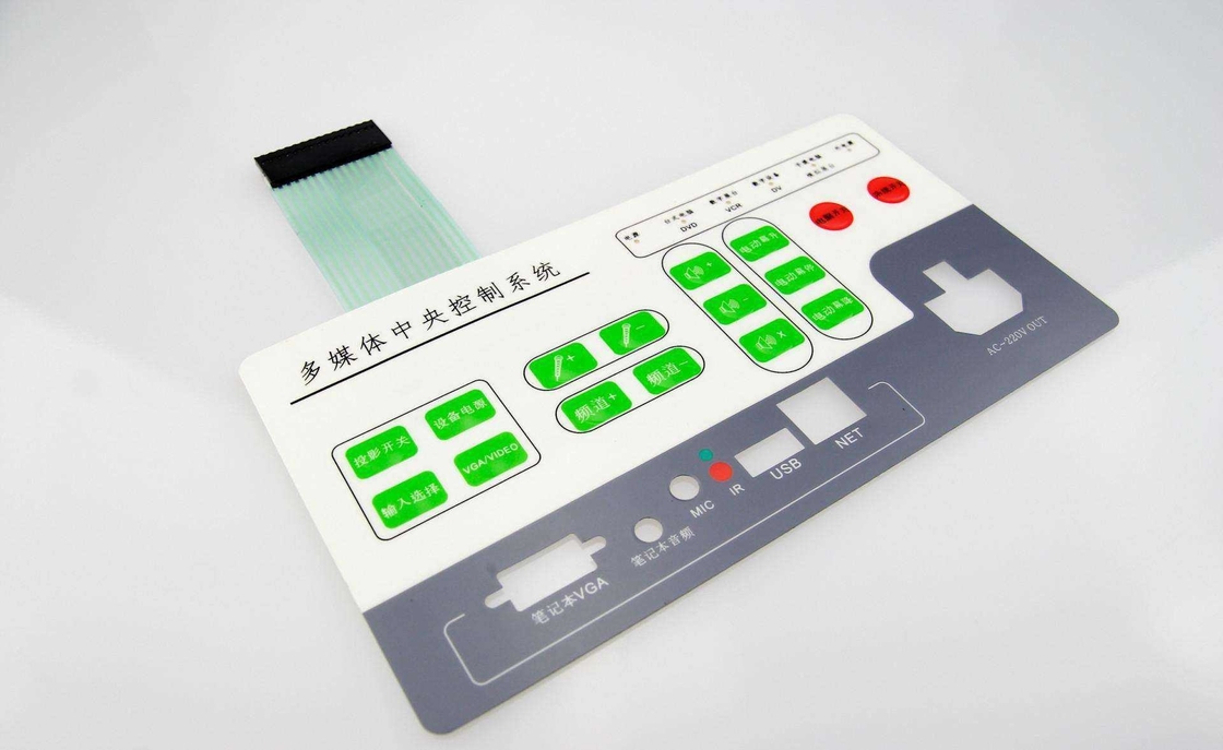 Waterproof Flexible PC / PET Membrane Switch Overlay